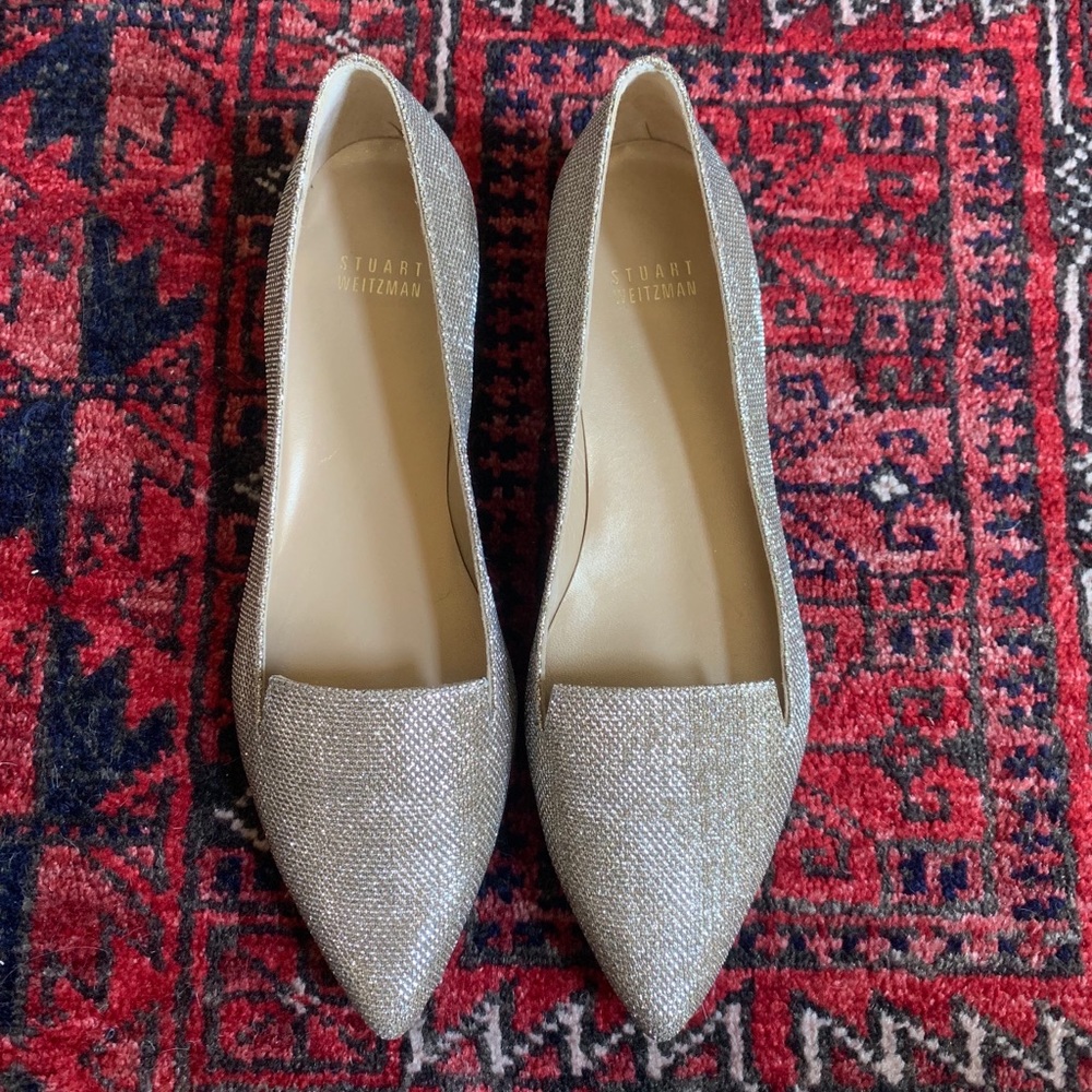 Gold Stuart Weitzman flat